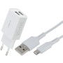 Сетевое зарядное устройство WK WP-U119m 2USB 2A с кабелем MicroUSB, White