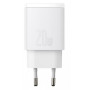 Сетевое зарядное устройство Baseus CCXJ-B02 USB+Type-C Compact Quick Charger 20W без кабеля, White