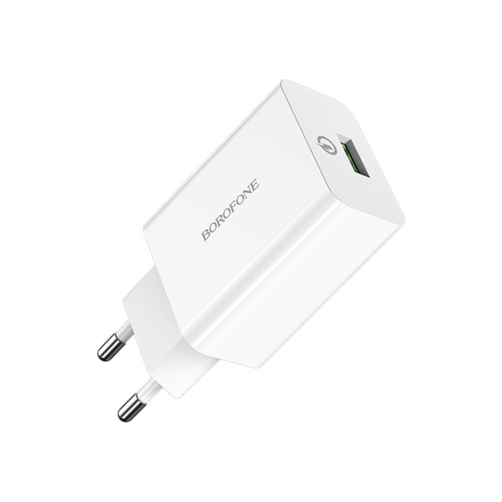 Сетевое зарядное устройство для Borofone BA21A QC3.0A 18W без кабеля, White