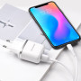 Сетевое зарядное устройство Borofone BA25A QC3.0 с кабелем Type-C 3A 1m, White