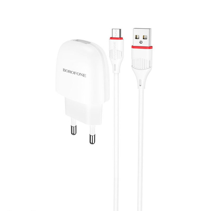 Сетевое зарядное устройство для Borofone BA49A 2.1A кабель microUSB 1m