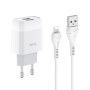 Сетевое зарядное устройство Hoco C73A 2 Usb 2.4A Lightning 1m, White