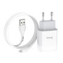 Сетевое зарядное устройство Hoco C73A 2 Usb 2.4A Lightning 1m, White