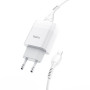 Сетевое зарядное устройство Hoco C73A 2 Usb 2.4A Lightning 1m, White