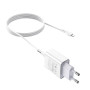 Сетевое зарядное устройство Hoco C81A USB 2.1A Lightning 1m, White
