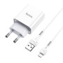 Сетевое зарядное устройство Hoco C81A USB 2.1A microUSB 1m, White