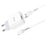 Сетевое зарядное устройство Hoco C81A USB 2.1A Type-C 1m, White