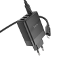 Сетевое зарядное устройство Hoco C127A Type-C / USB QC3.0 PD45W(1C3A) с кабелем Type-C to Lightning, Black