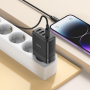 Сетевое зарядное устройство Hoco C127A Type-C / USB QC3.0 PD45W(1C3A) с кабелем Type-C to Lightning, Black