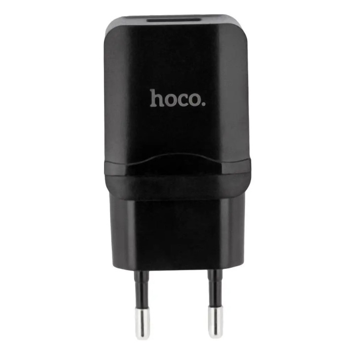 Сетевое зарядное устройство Hoco C22A 2.4A с кабелем MicroUSB 1m, Black