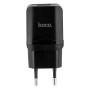 Сетевое зарядное устройство Hoco C22A 2.4A с кабелем MicroUSB 1m, Black