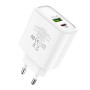 Сетевое зарядное устройство Hoco C57A PD QC 3.0 USB-C 3.1A без кабеля, White
