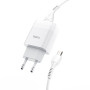 Сетевое зарядное устройство Hoco C72A USB 2.1A microUSB 1m, White