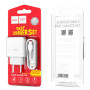 Сетевое зарядное устройство Hoco C72A USB 2.1A microUSB 1m, White