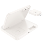 Беспроводное зарядное устройство HOCO CQ7 Pass folding 3-in-1 для смартфонов с технологией Qi, наушников, Smart Watch, White