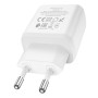 Сетевое зарядное устройство Hoco N5 USB QC3.0 3A, Type-C PD - Lightning 1m, White