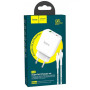 Сетевое зарядное устройство Hoco N5 USB QC3.0 3A, Type-C PD - Lightning 1m, White