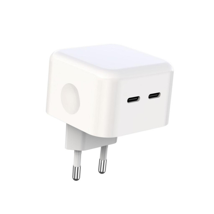 Сетевое зарядное устройство XO L102 Quick Charge 3.0 (2Type-C/35W) + Type-C - Type-C, White