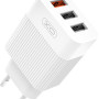 Сетевое зарядное устройство XO L72 18W QC3.0 3USB 3А cable Lightning, White