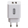 Сетевое зарядное устройство XO L17 2 USB 2.1A lightning 1м, White